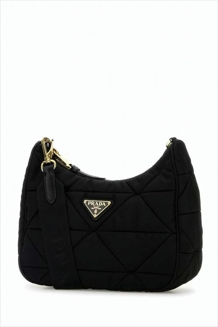 Prada Quilted Shoulder Bag With Geometric Stitching