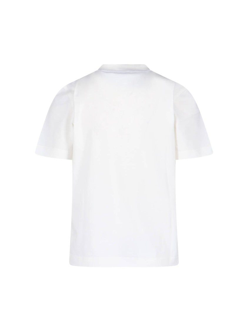 Burberry "Ekd" T-Shirt In White Cotton, Crew Neck