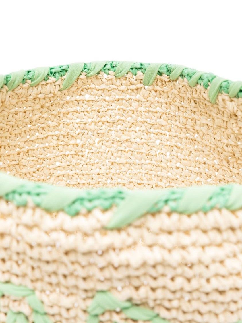 Marni Woven Paper Shoulder Bag With Braided Handle
