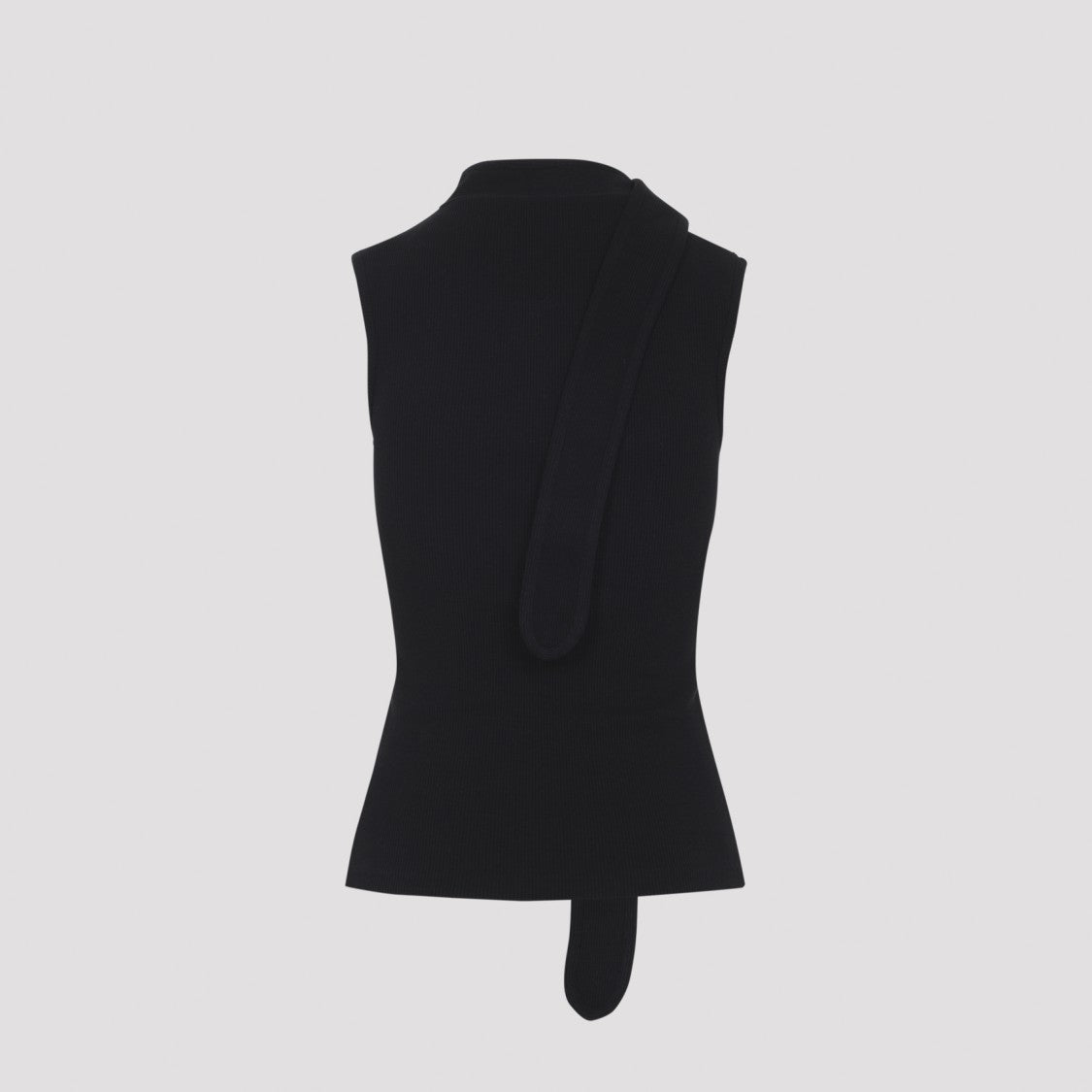Lemaire Black Cotton Asymmetrical Fitted Top