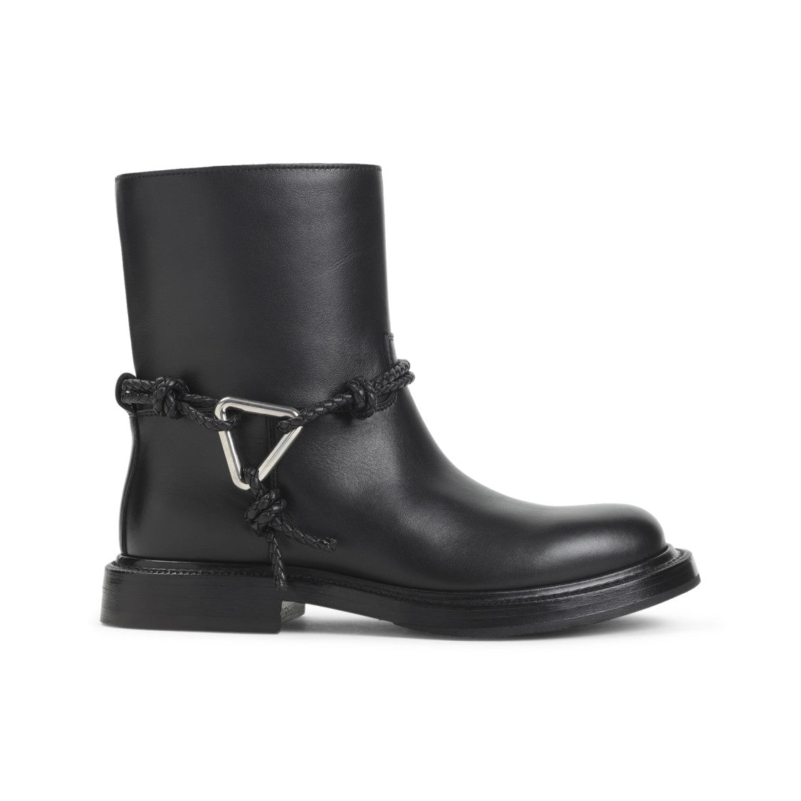 Bottega Veneta Smooth Leather Ankle Boots With Braided Strap Detail