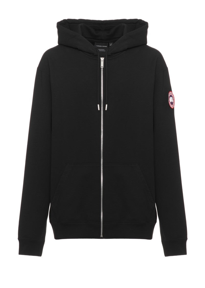 Canada Goose Cotton Hooded Sweatshirt With Silver Zipper And Logo Patch
