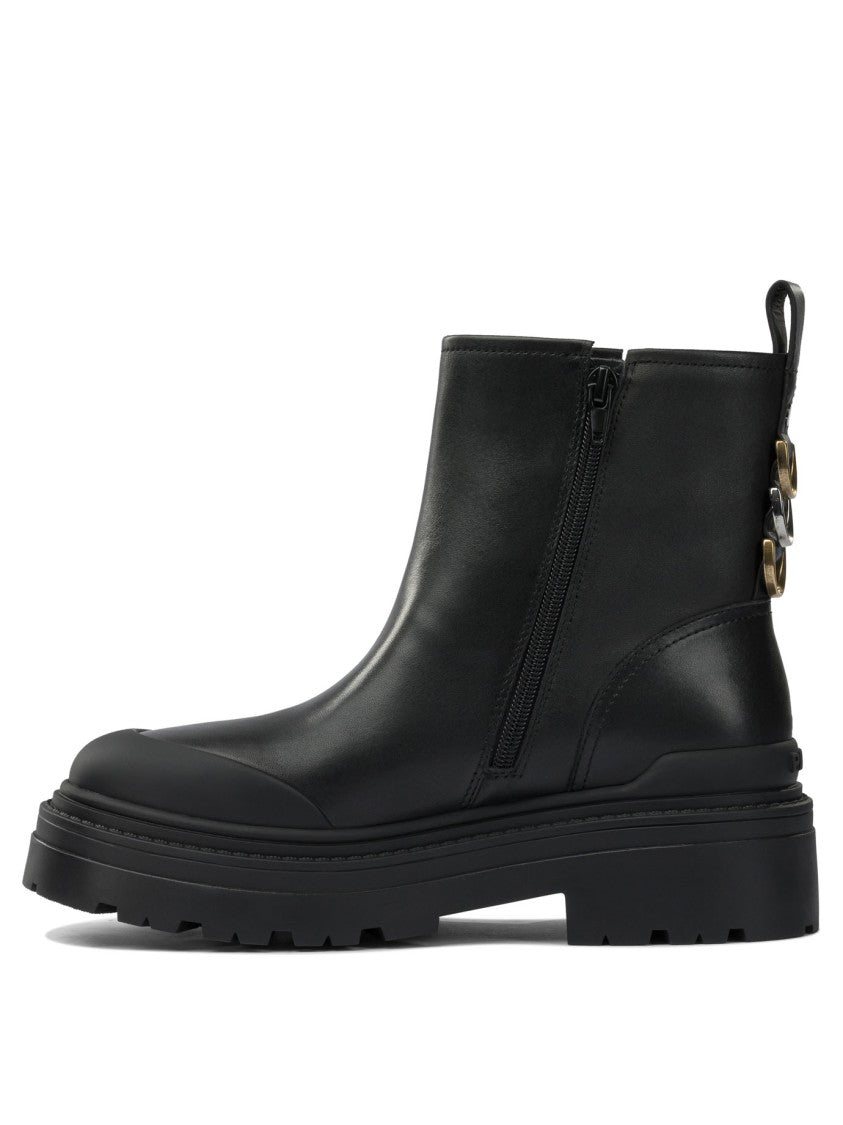 Pinko Calf Leather Ankle Boots