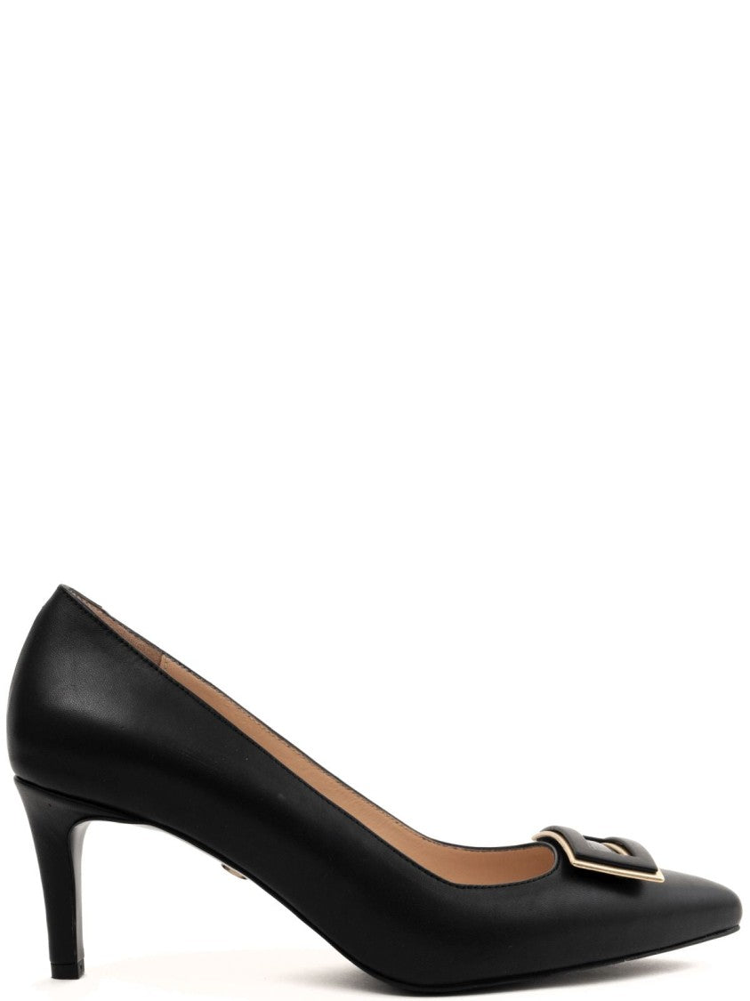 Sergio Moretti Pointed Toe Black Leather Pumps
