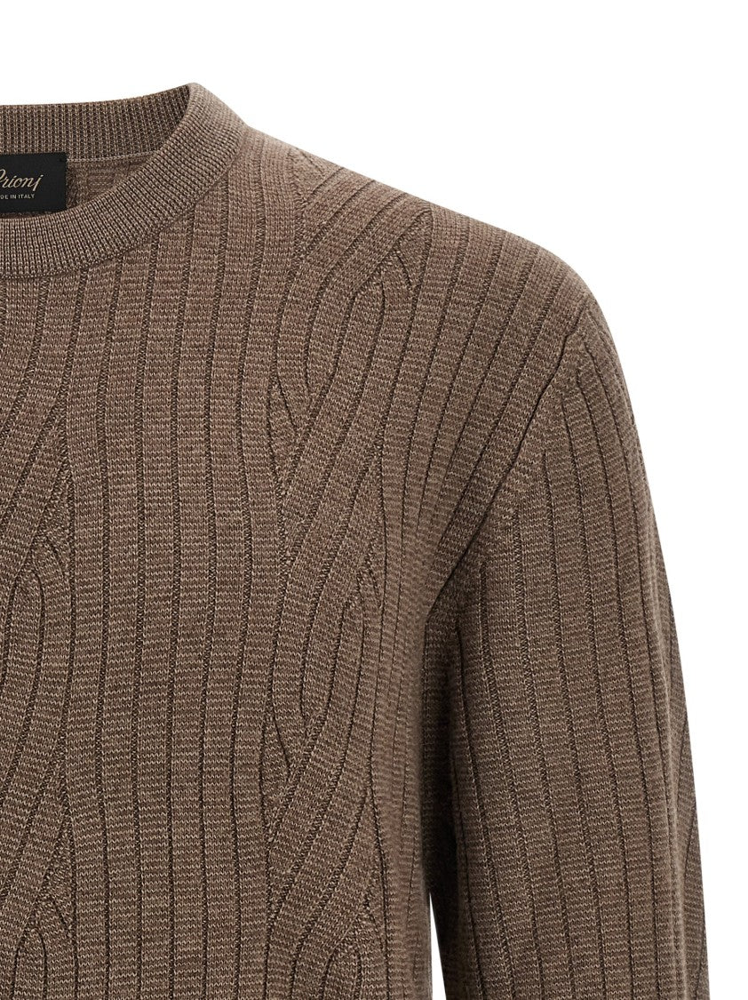 Brioni Ribbed And Braid Sweater