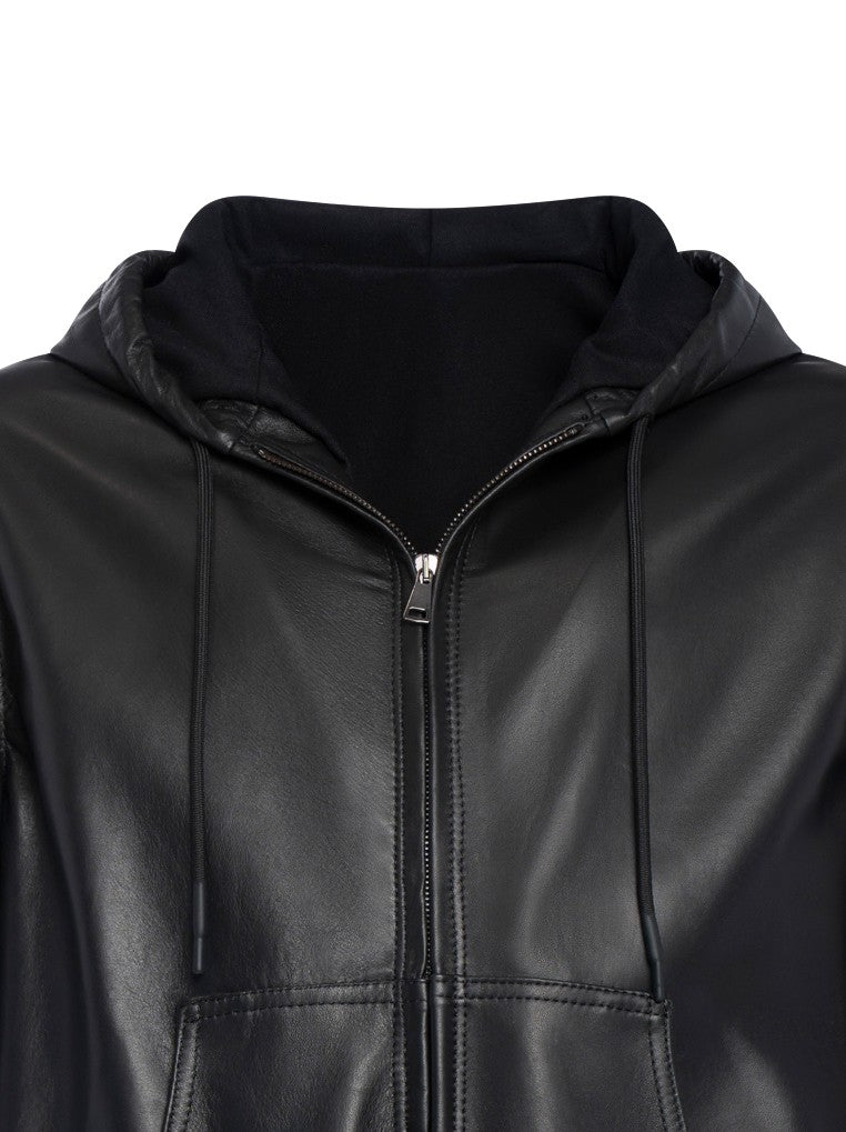 Franzese Collection Lambskin Jacket With Hood And Cashmere-Like Texture