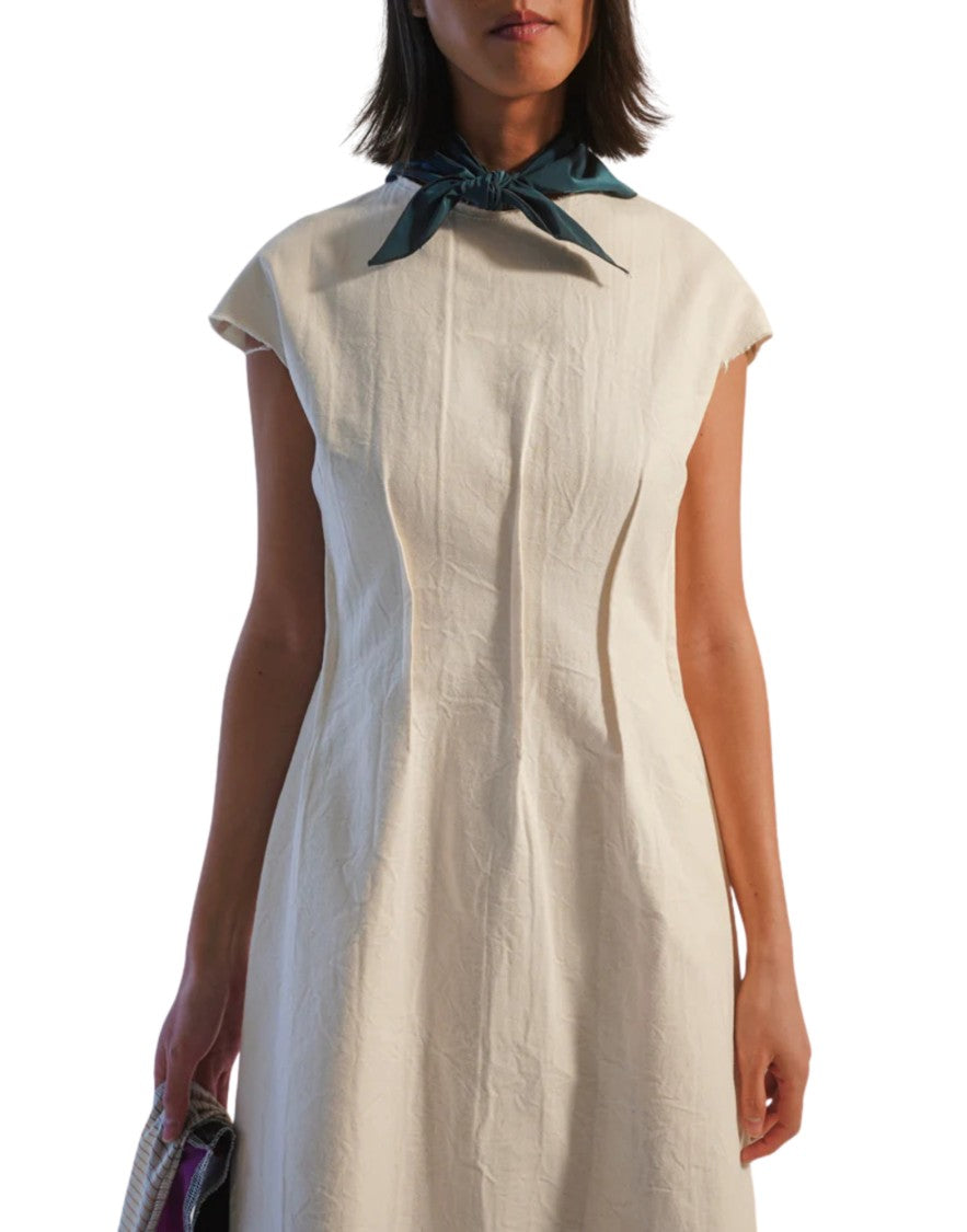 Cape Concept Structured Riso Midi Dress In 100% Japanese Cotton