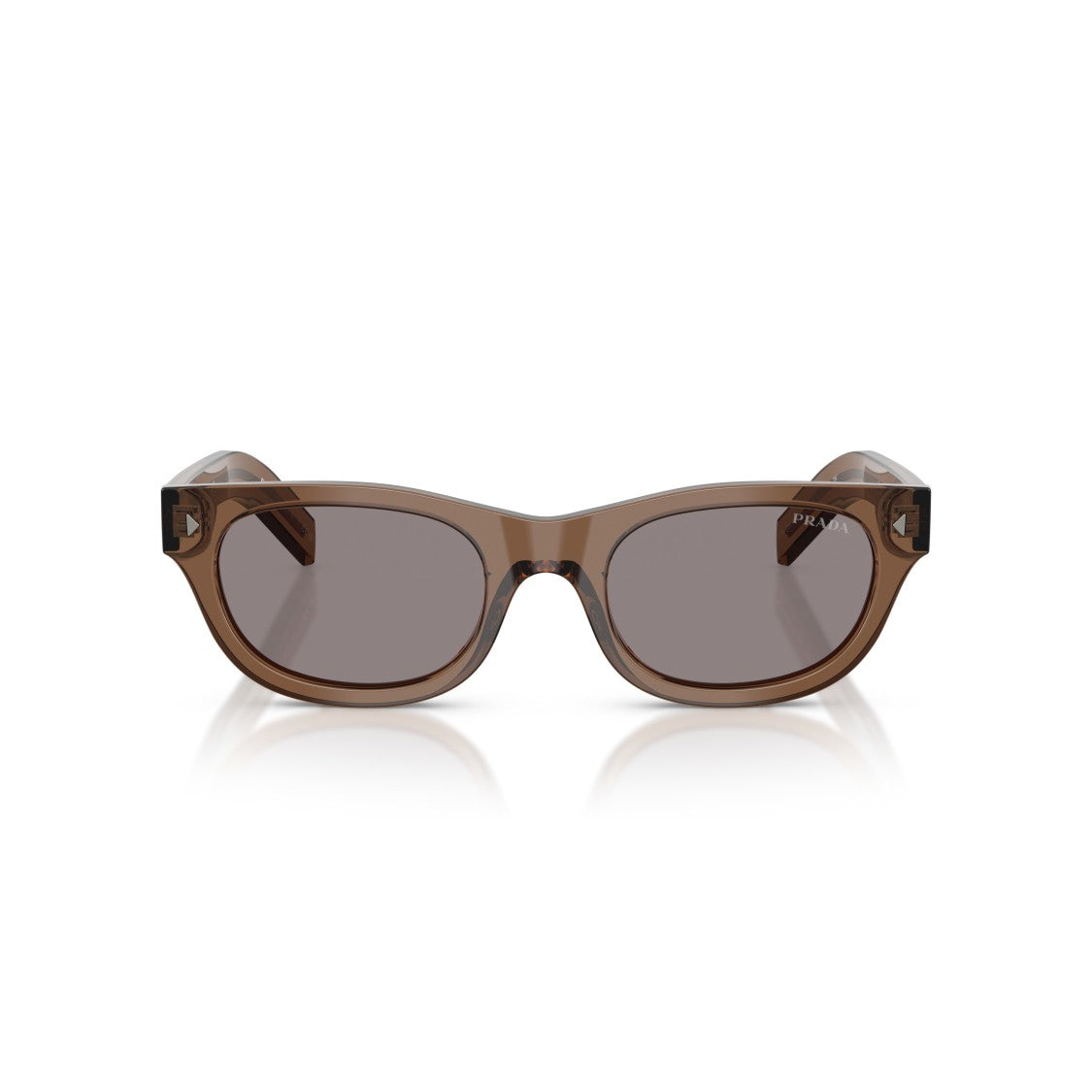 Prada 0Pr C09s Translucent Brown Acetate Rectangular Sunglasses