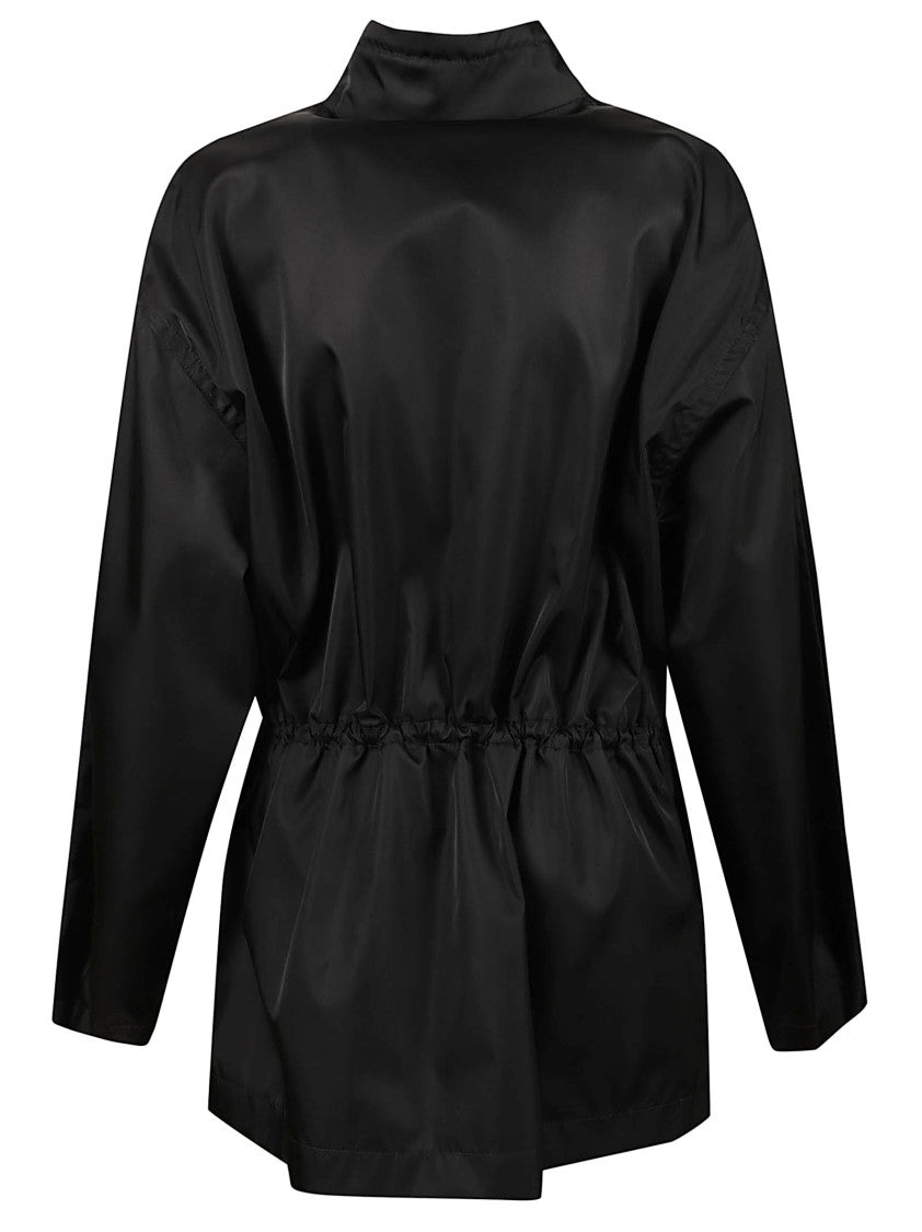 Prada Double-Breasted Black Jacket With High Collar And Tailored Fit