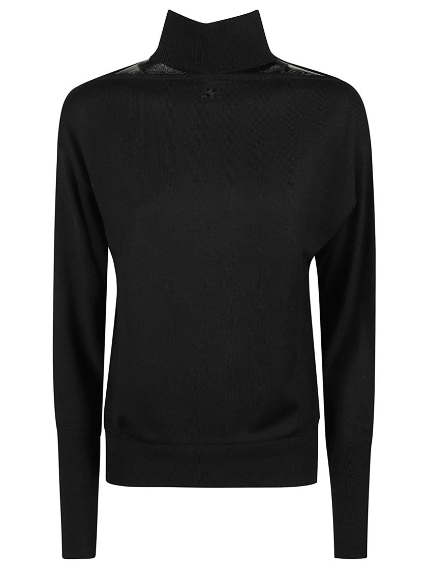 Courrèges Fitted Merino Wool Turtleneck Sweater