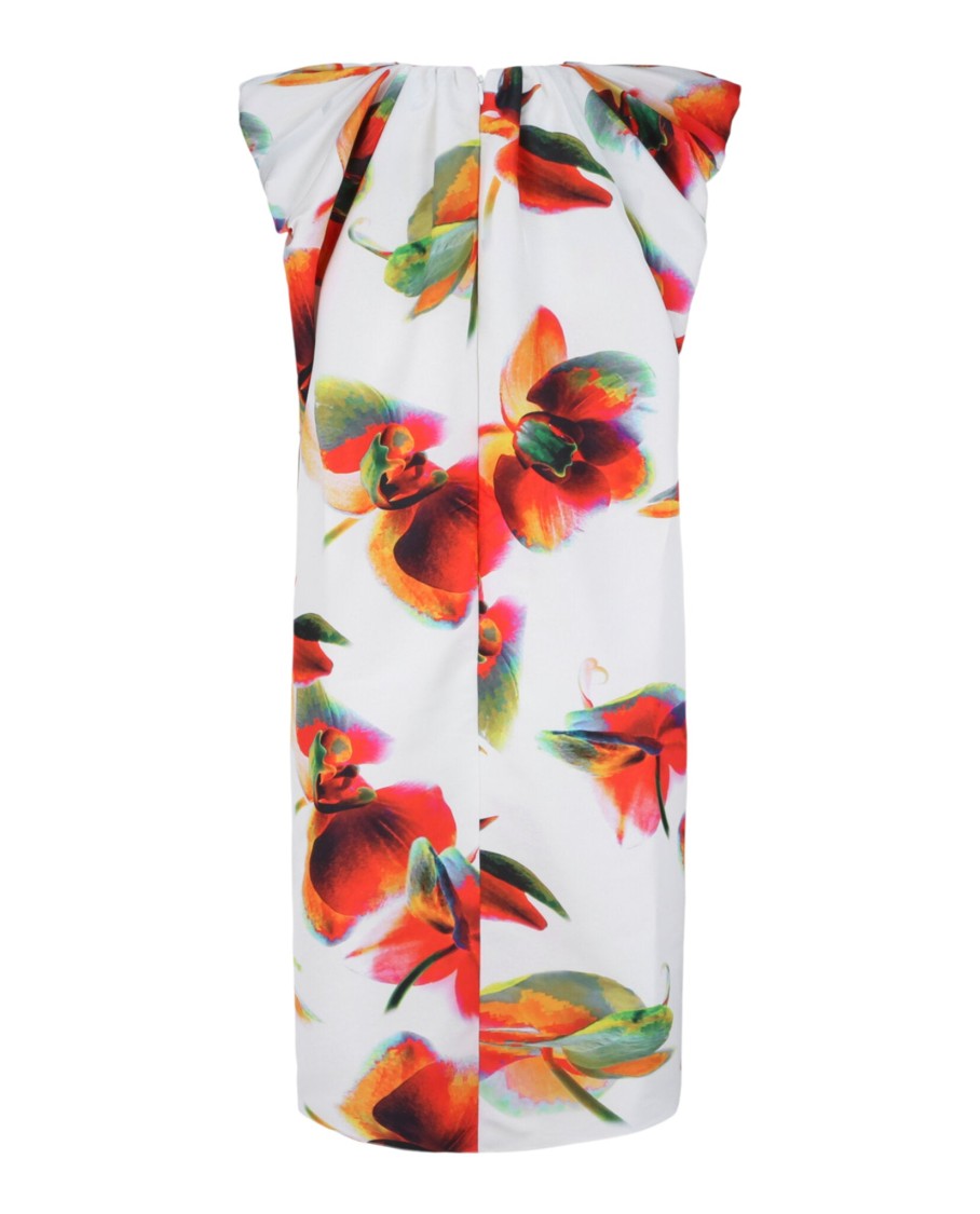 Alexander Mcqueen Floral Pleated Mini Dress