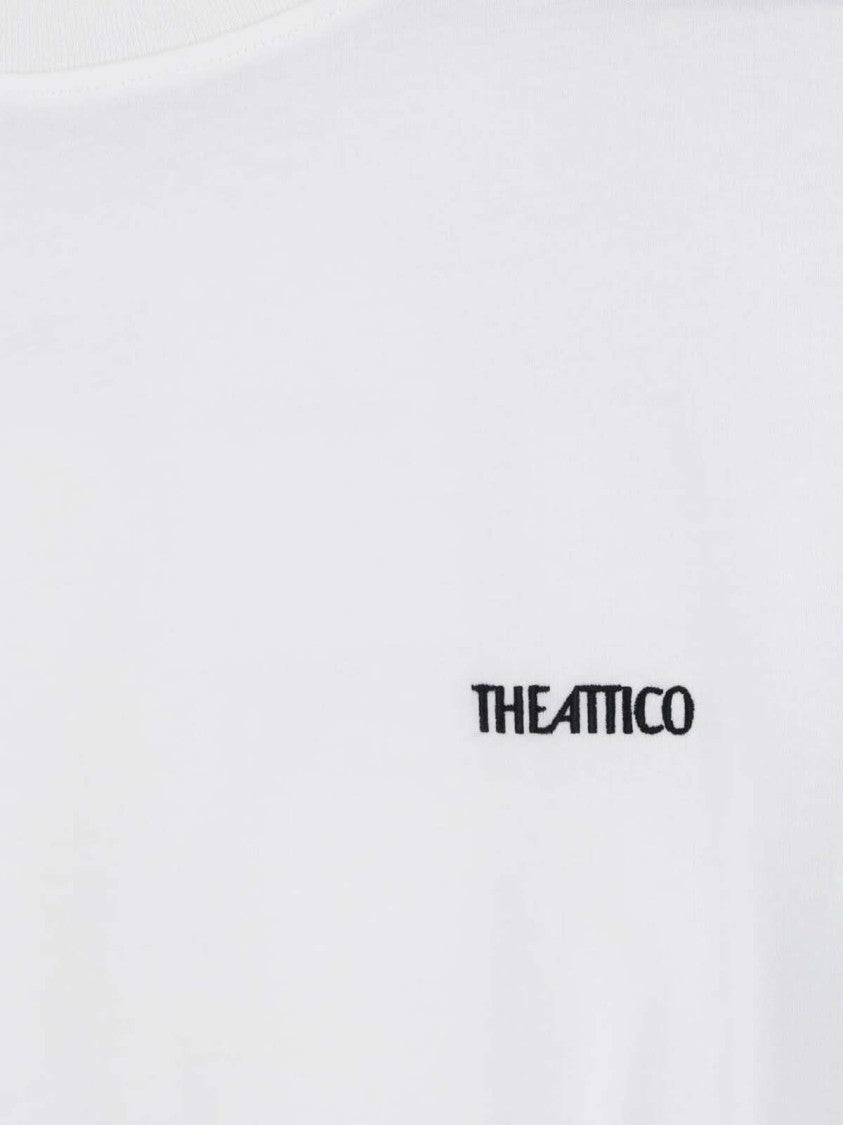The Attico White Short-Sleeve T-Shirt With Curved Cutout Detail