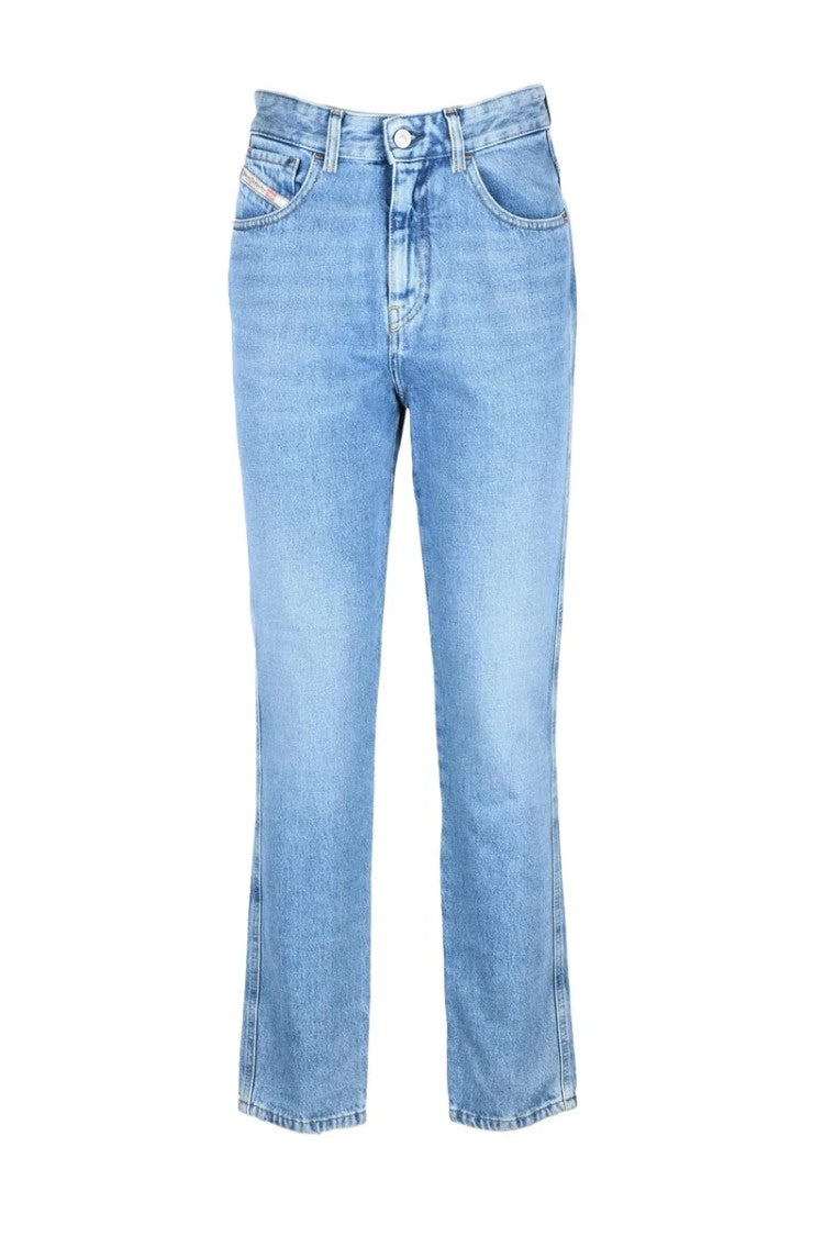 Diesel Light Blue Cotton Women's Straight Leg Jeans