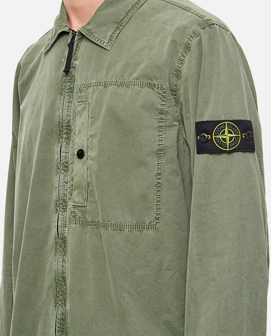 Stone Island Double Slider Zipper Placket Shirt