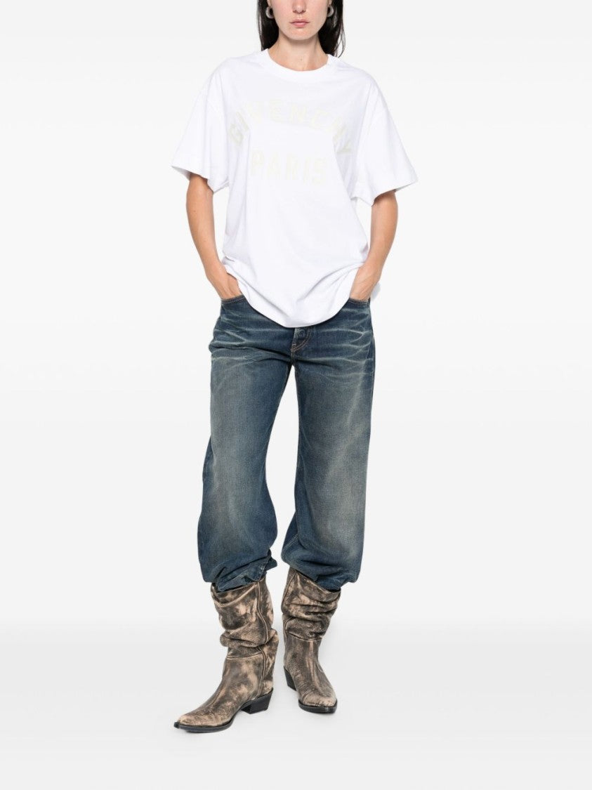 Givenchy White Minimalist Crew Neck Short Top