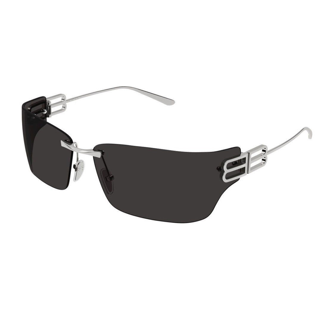 Balenciaga Silver Linea Everyday Rimless Metal Square Sunglasses