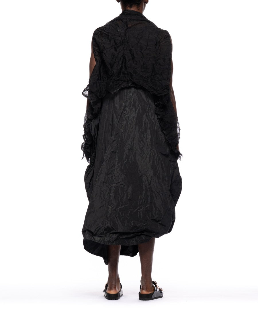 Maria Calderara Crinkled Tulle Shrug With Strapless Design
