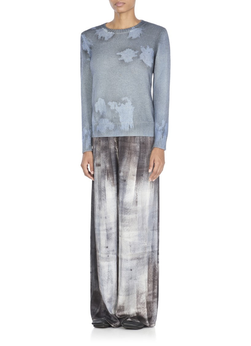 Avant Toi Cashmere Sweater With Unique Blue Pattern