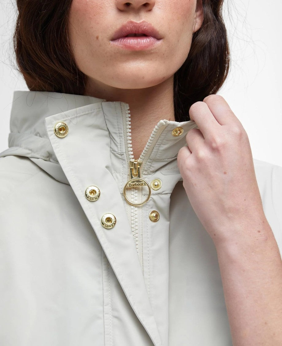 Barbour Boxy White Hooded Jacket