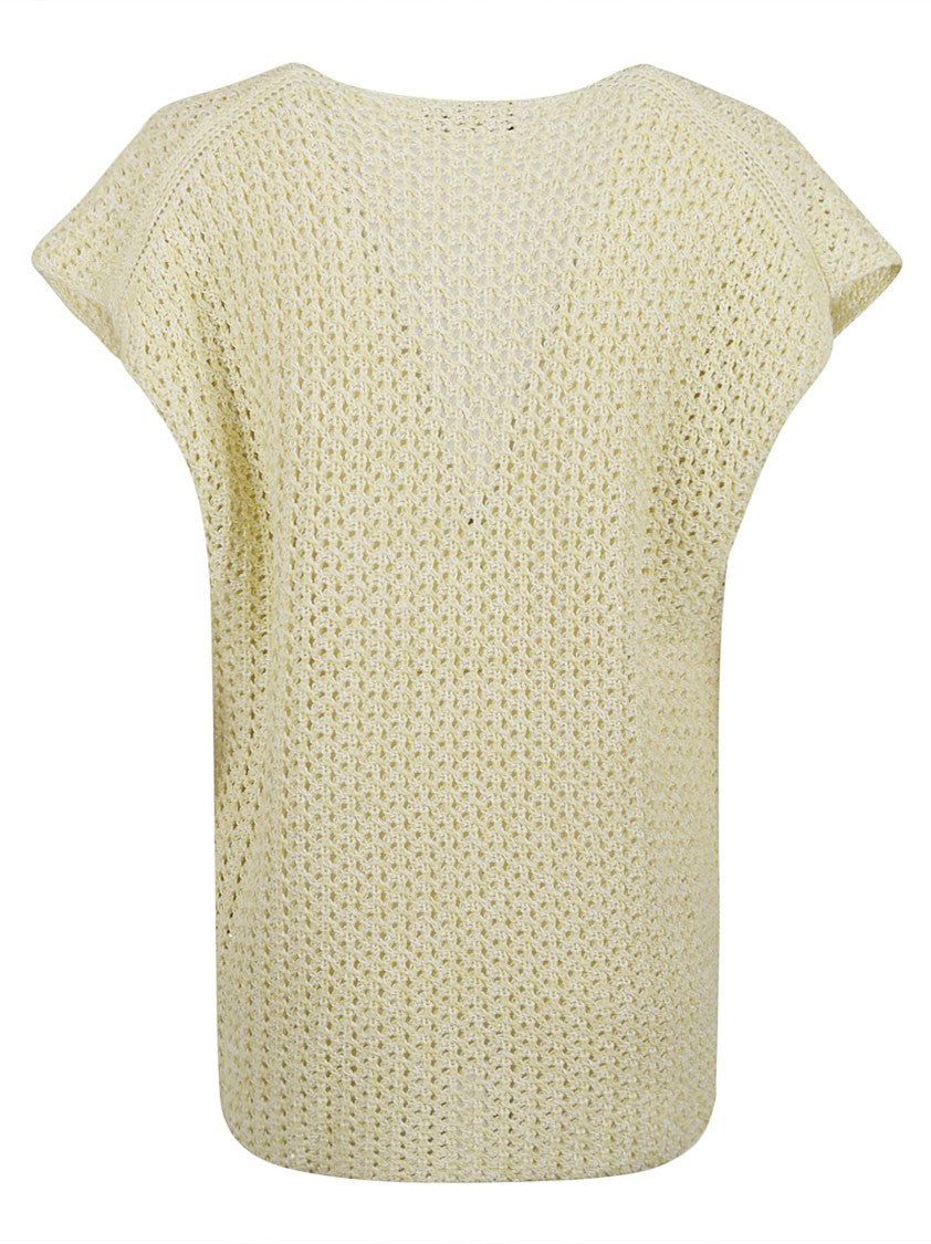 Fabiana Filippi Open-Knit Jacket With Deep V-Neckline