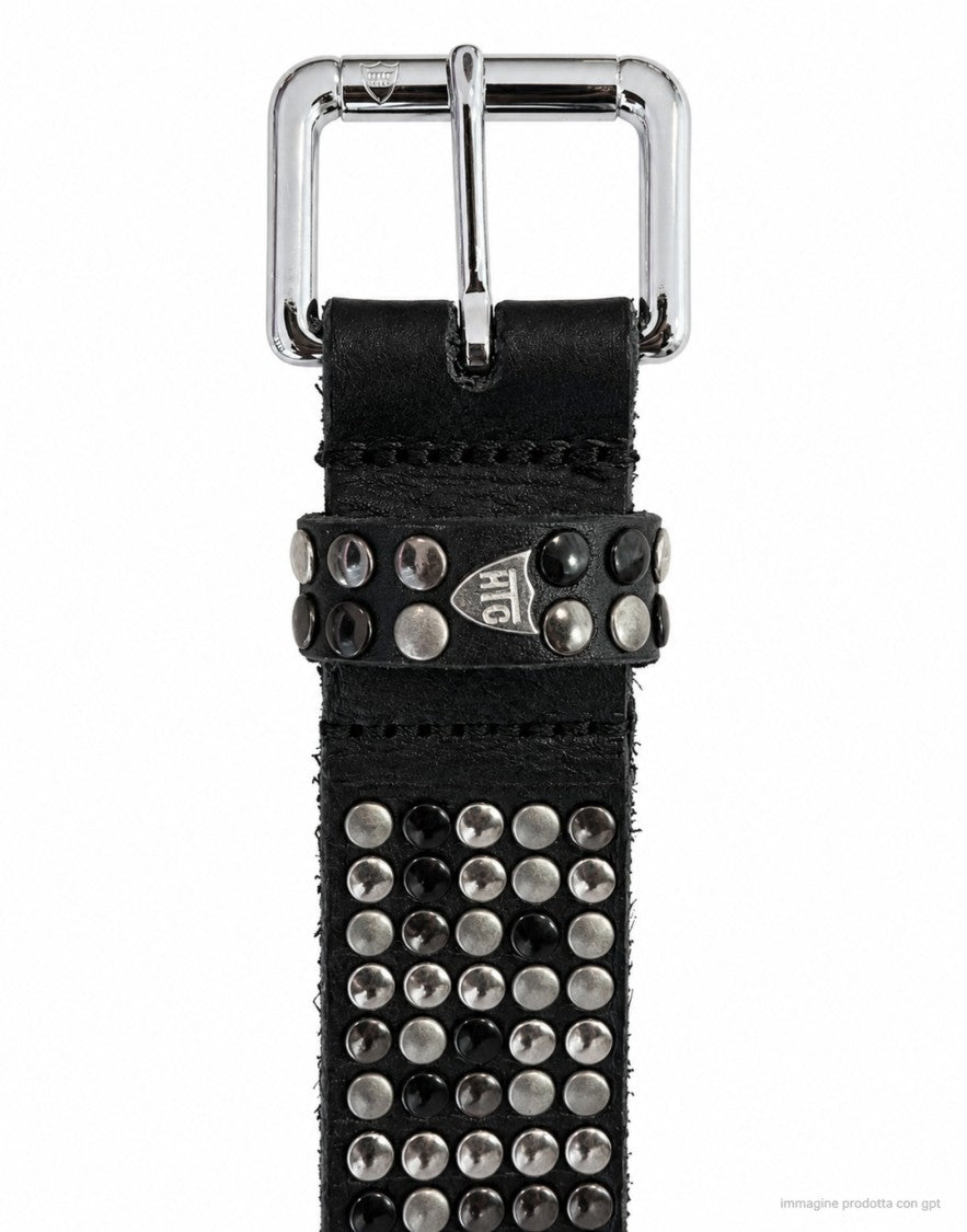 Htc Los Angeles Black 5000 Stud Leather Studded Belt