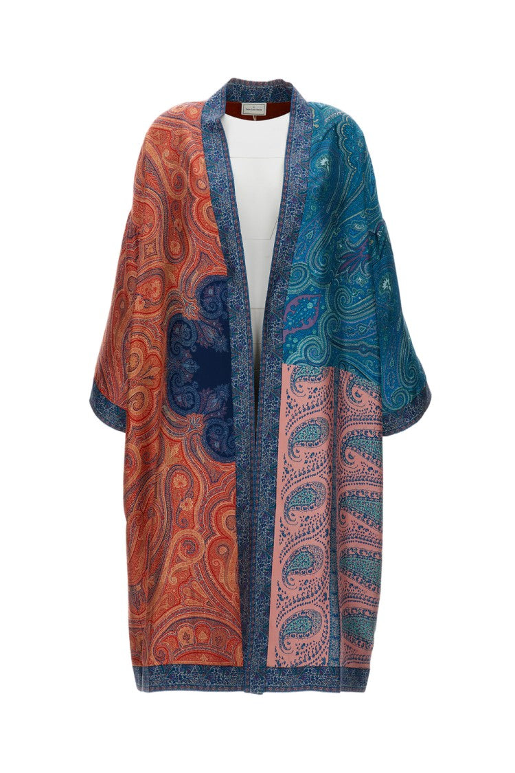Pierre-Louis Mascia Multicolor Silk Kimono With Paisley Print