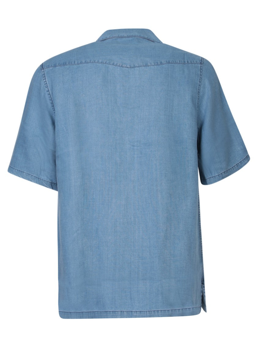 Officine Generale Blue Cotton Shirt
