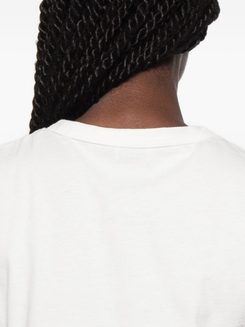 Kenzo White Flower Embroidery Logo Crew Neck Top
