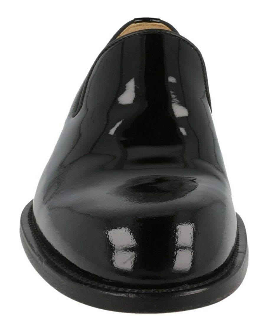 Brioni Glossy Patent Leather Loafers With Block Heel