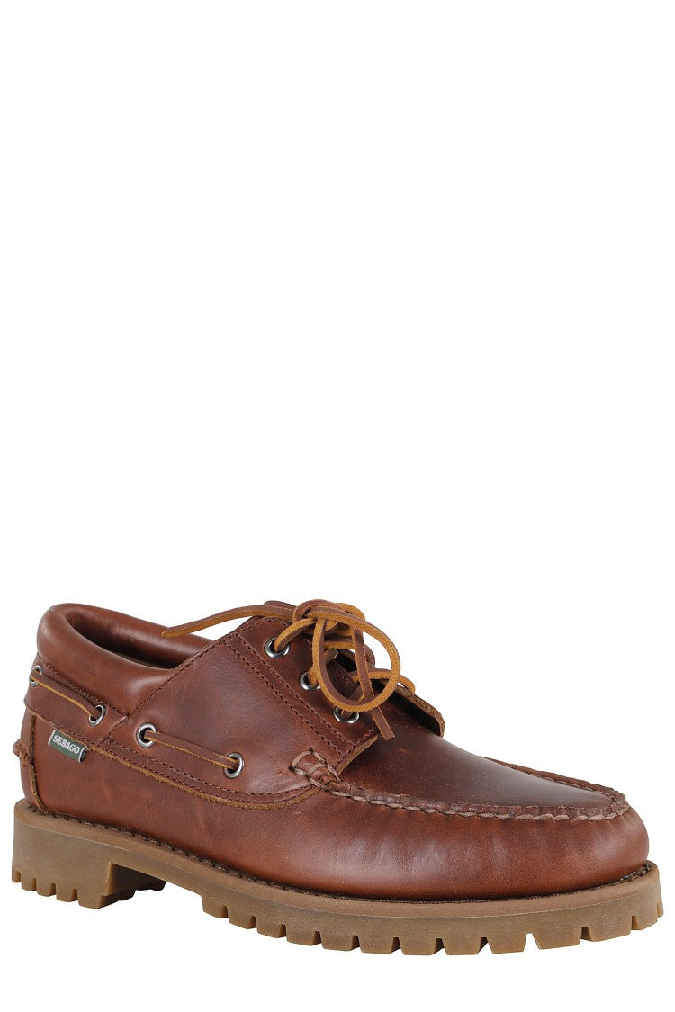 Sebago Acadia Round Toe Brown Cinnamon Leather Moccasins