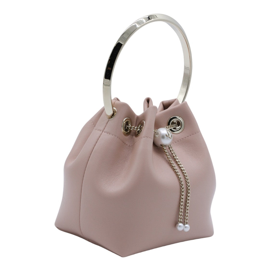 Jimmy Choo Structured Bucket Bag With Metallic Handle
