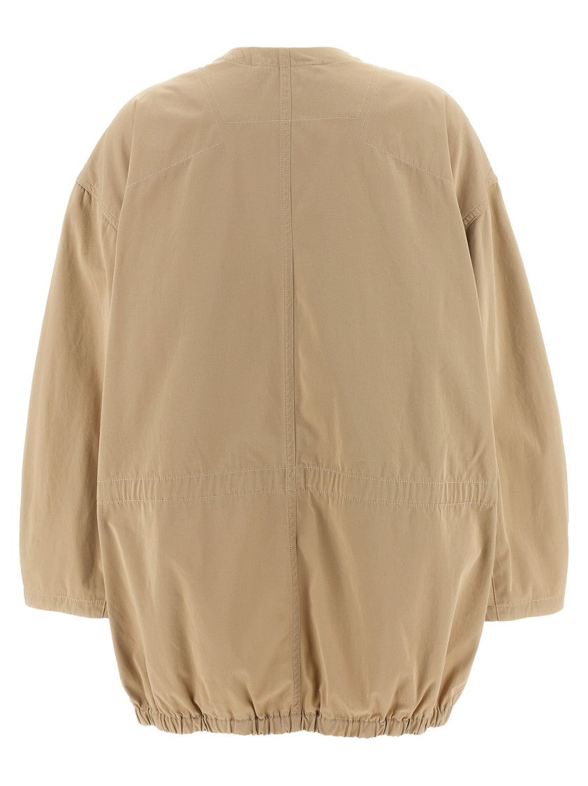 Lemaire Oversized Cotton Parka With Drawstring Crewneck