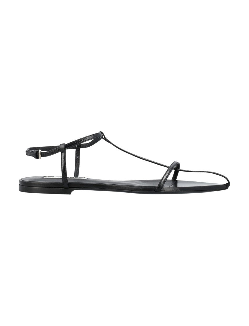 Jil Sander Black Flat Cage Sandals