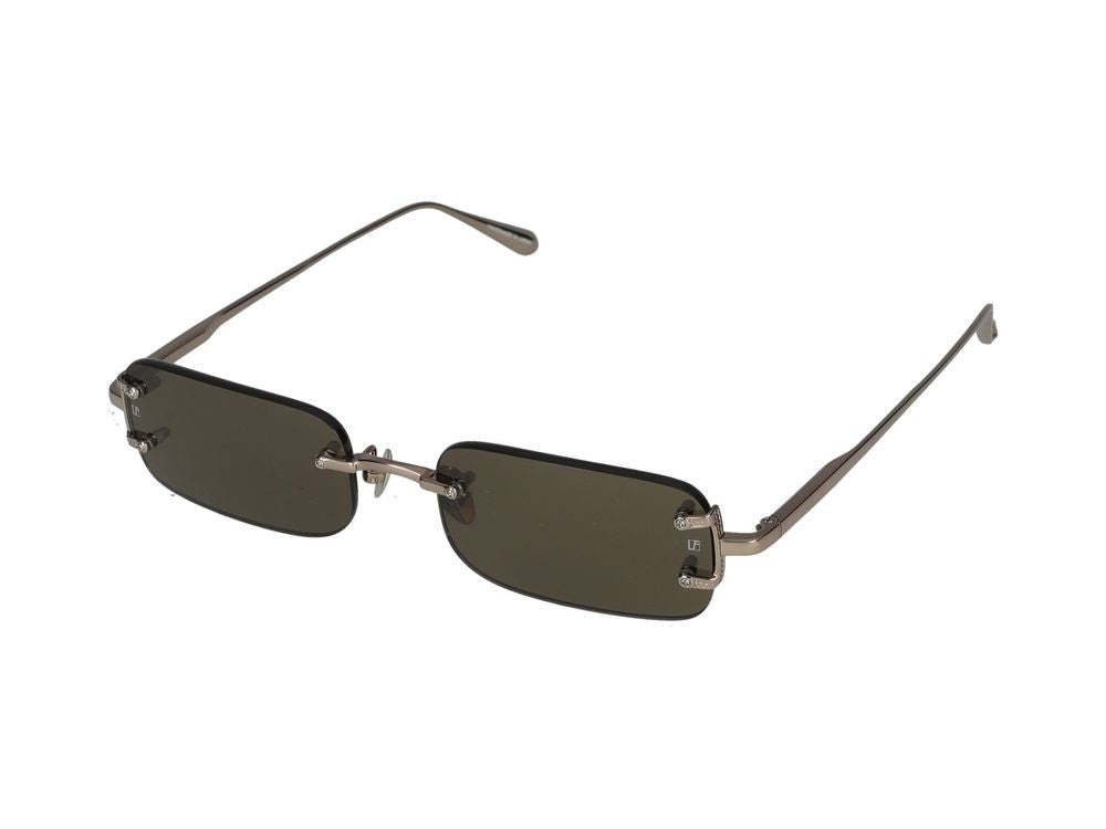 Linda Farrow Gold Rimless Rectangular Sunglasses