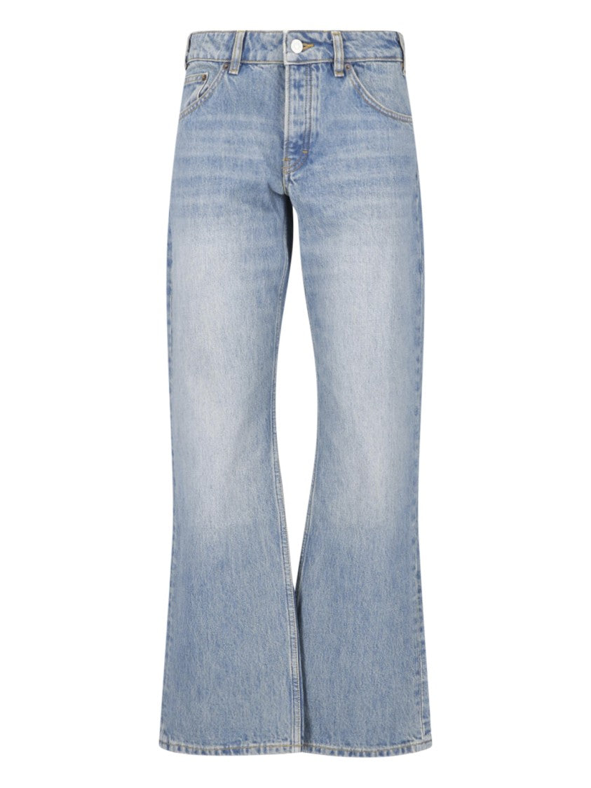 Jeanerica High-Waisted Flared Jeans With Vintage Wash