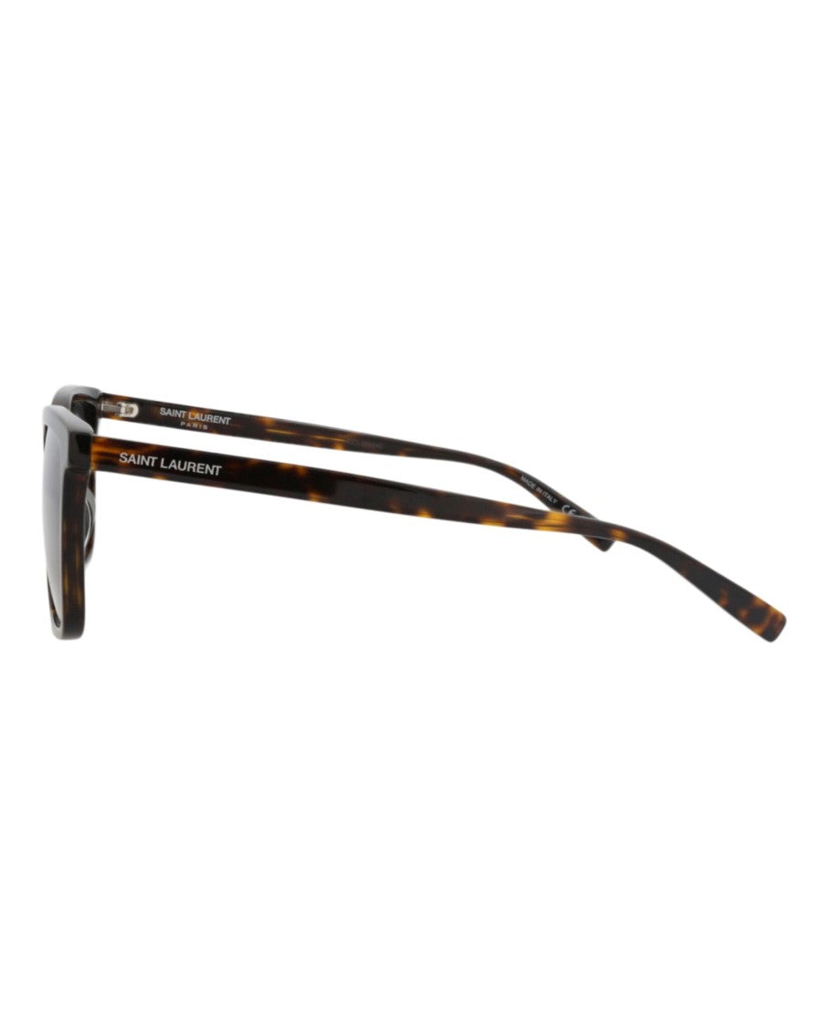 Saint Laurent Tortoiseshell Acetate Square-Frame Sunglasses With Saddle Nose Bridge