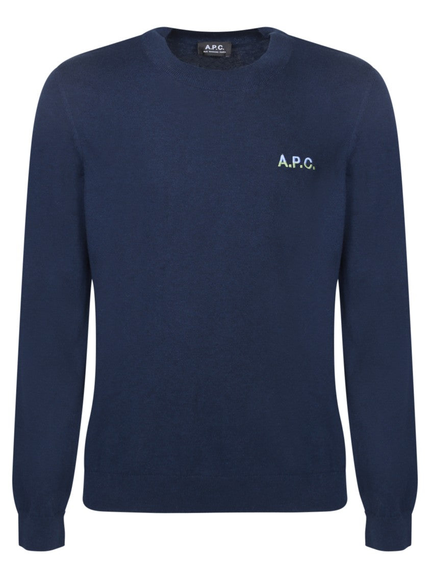 A.P.C. Blue Ribbed Jumper