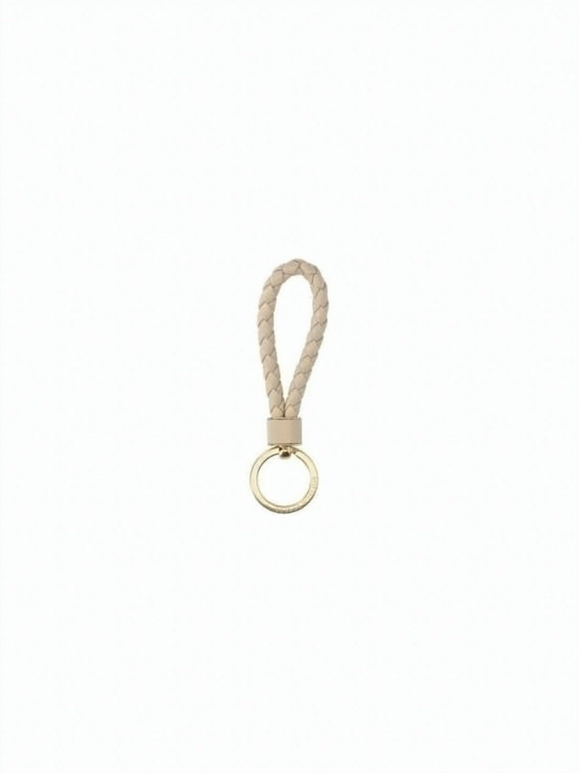 Bottega Veneta Braided Lamb Leather Keyring With Polished Gold Hardware