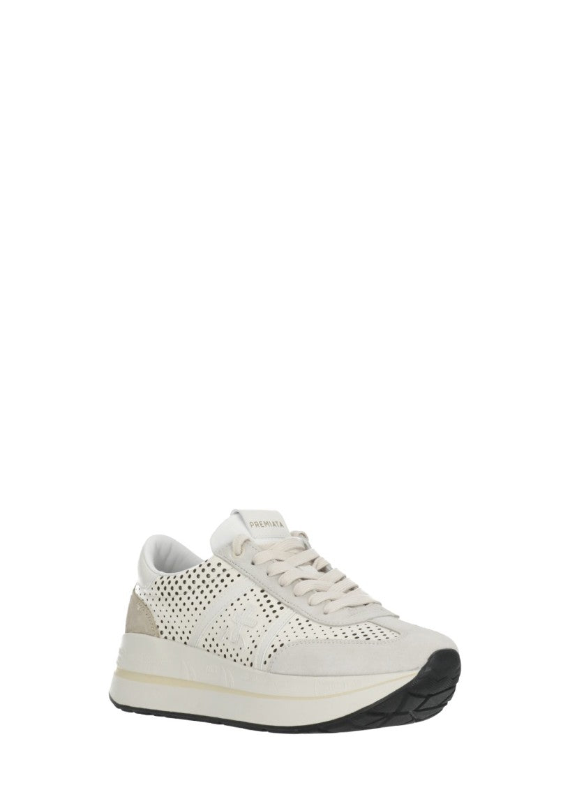 Premiata Ivory Bethcoin 8171 Perforated Sneakers