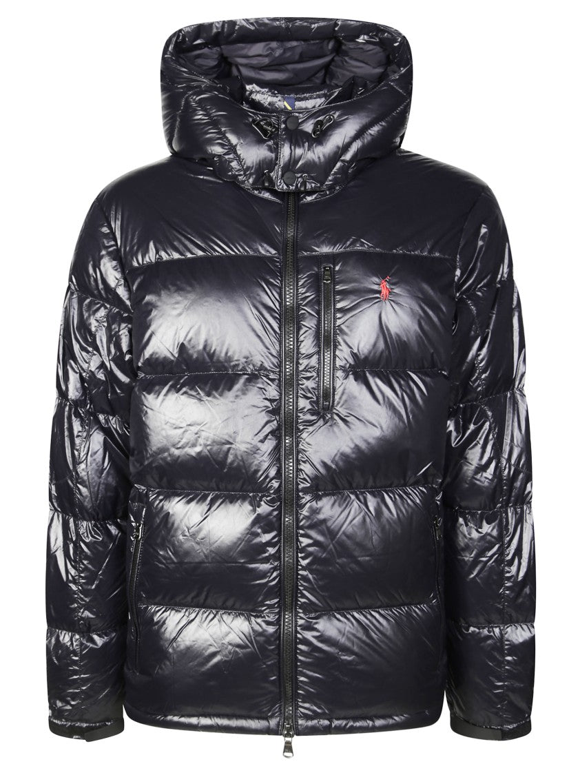 Polo Ralph Lauren Classic Black Bomber Jacket With Ribbed Trim And Structured Fit