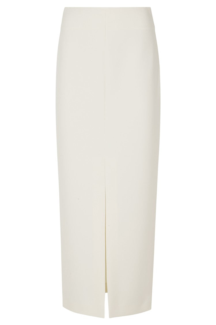 Federica Tosi Beige Deep Front Slit Polyester Long Evening Dress