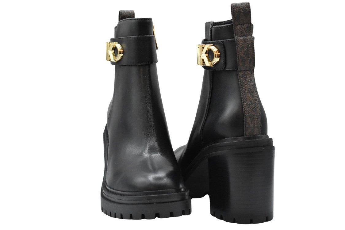 Michael Kors Flat Black Leather Ankle Boots