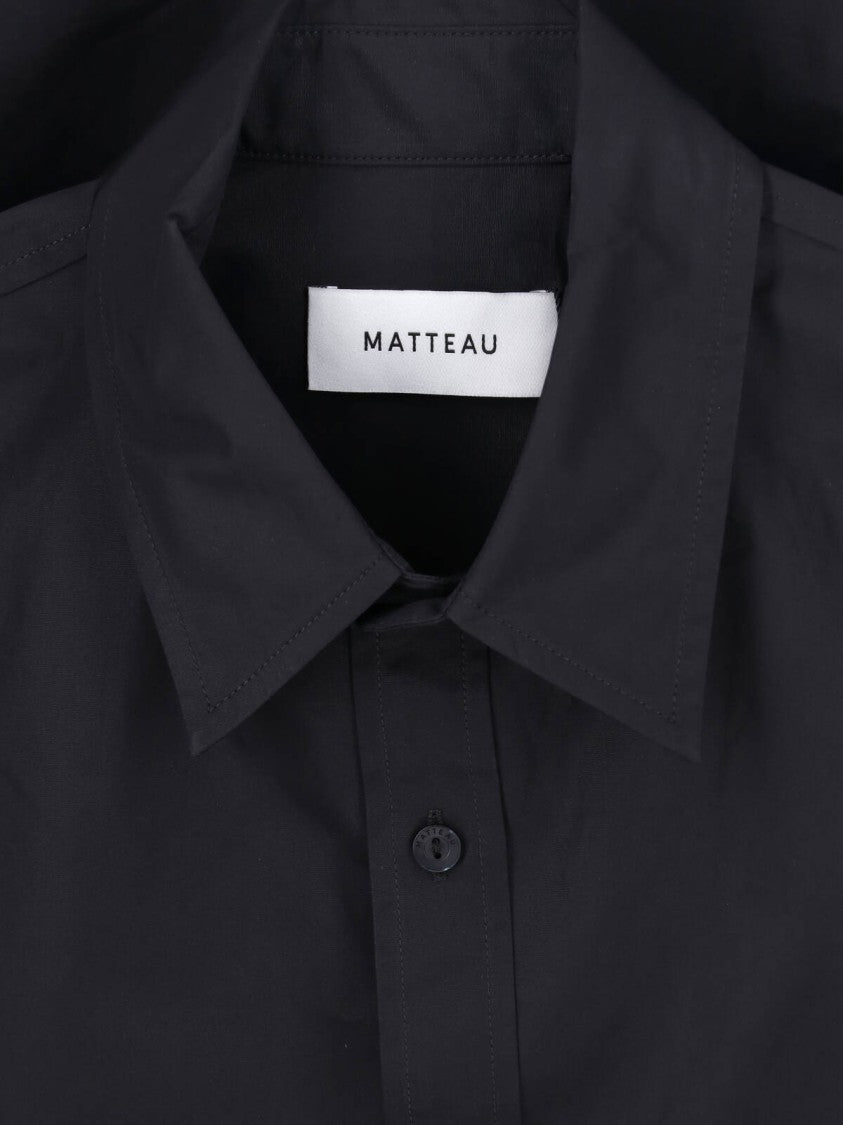 Matteau Black Relaxed Fit Button-Up Cotton Shirt