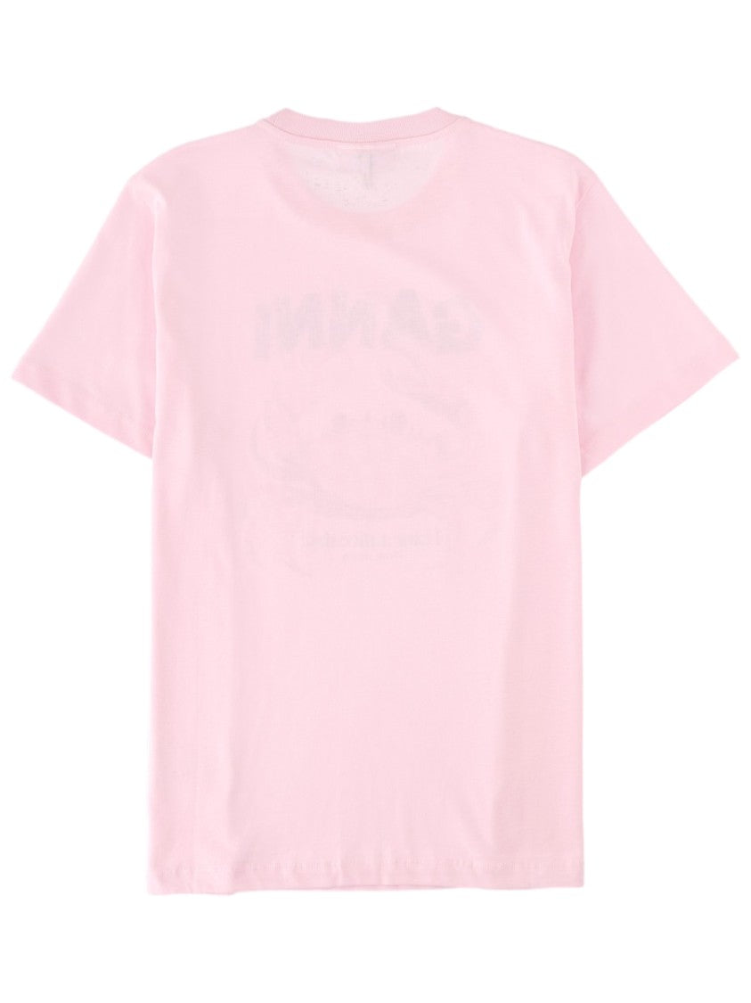 Ganni Short-Sleeved Graphic Print Organic Cotton T-Shirt