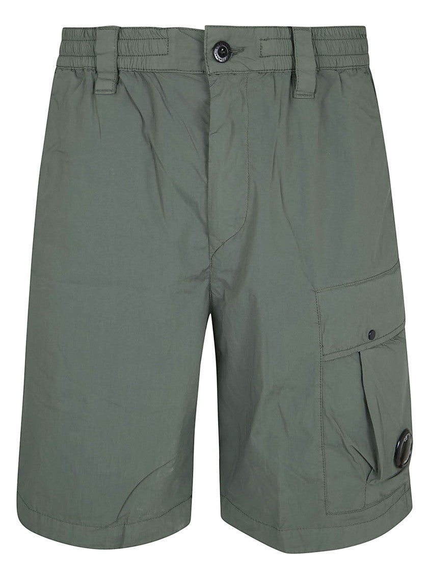 C.P. Company Bermuda Cargo Shorts With Stretch Fabric And Lens Detail
