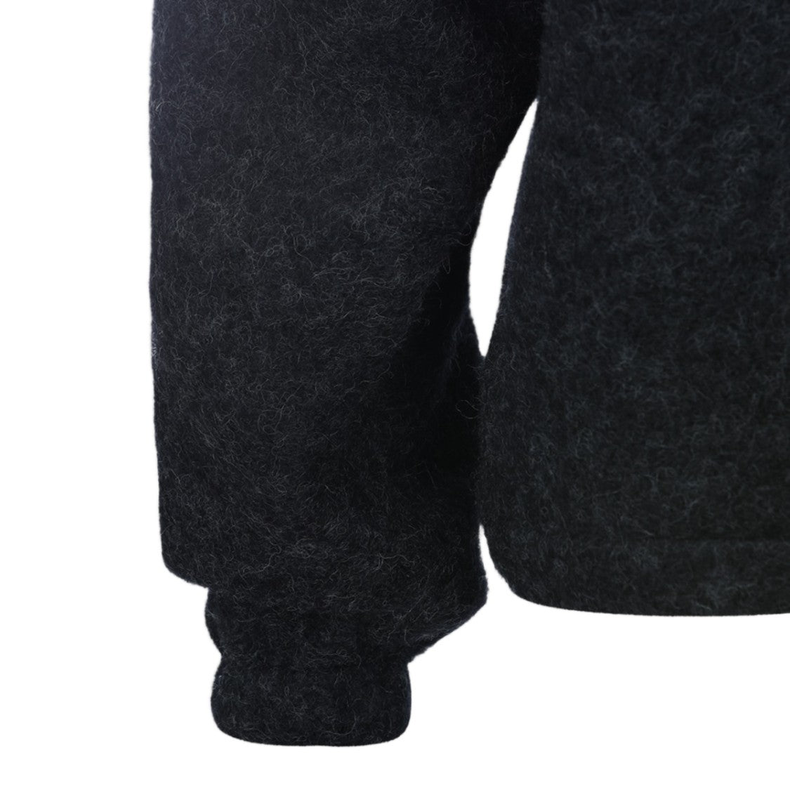 Jil Sander Black High Collar Textured Full Zip Jacket