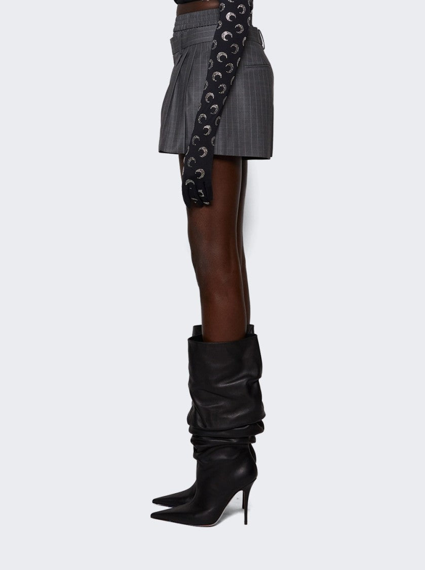 Alexander Wang Pleated Short With Boxer Grey Pinstripe