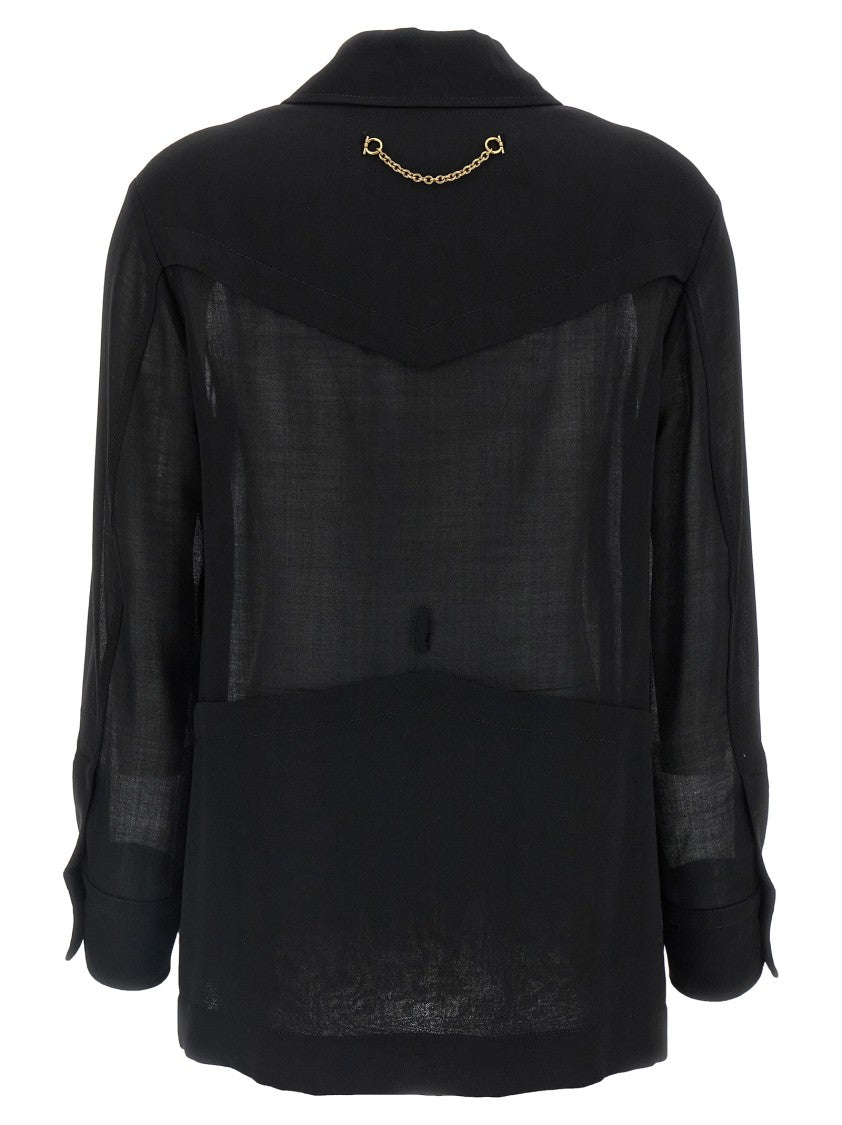 Ferragamo Semi-Sheer Wool Jacket