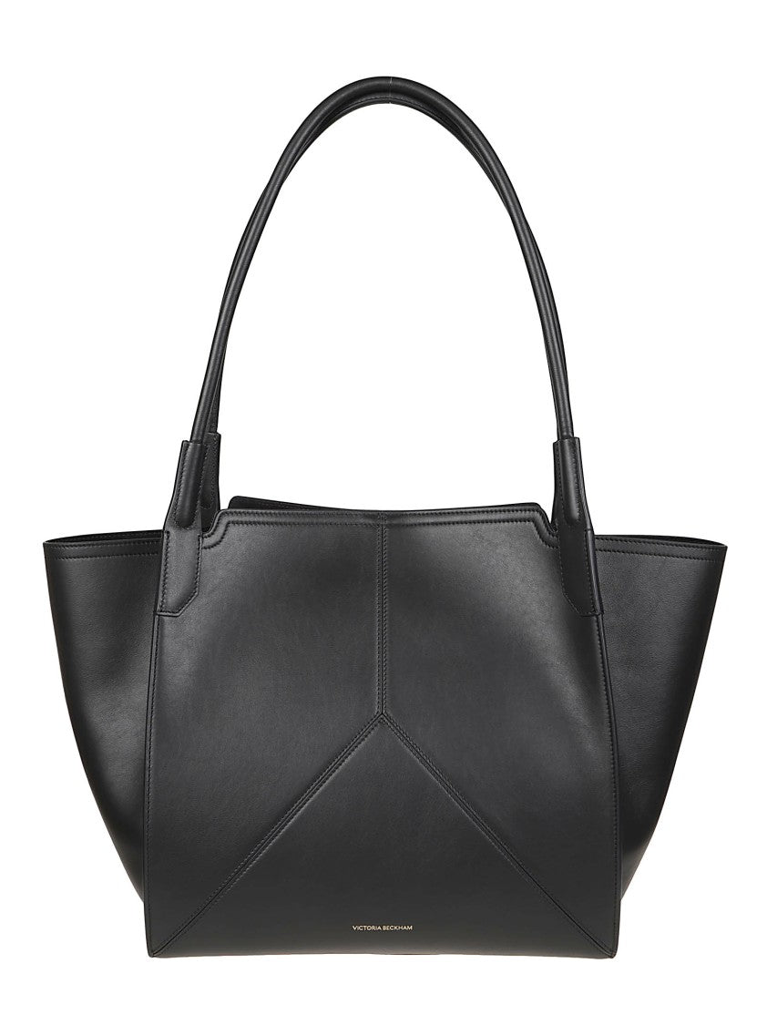 Victoria Beckham Black Small Victoria Calf Leather Tote Bag