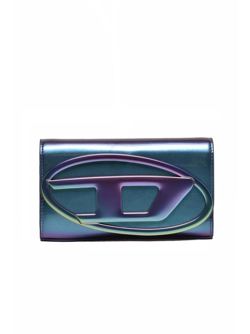 Diesel Iridescent Shoulder Bag With Clip Closure And Adjustable Strap